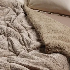 DAS HOME ΚΟΥΒΕΡΤΟΠΑΠΛΩΜΑ SHERPA ΥΠΕΡΔΙΠΛΟ 1367 TAUPE 2
