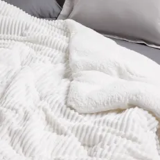 DAS HOME ΚΟΥΒΕΡΤΟΠΑΠΛΩΜΑ SHERPA ΥΠΕΡΔΙΠΛΟ 1364 WHITE 2